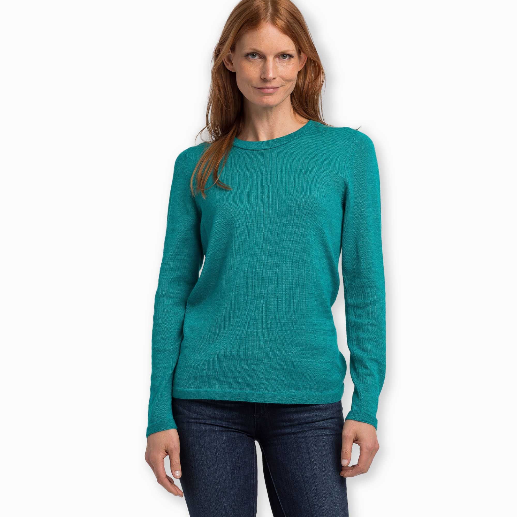 Women | Crew Neck Sweater for Women | Turquoise