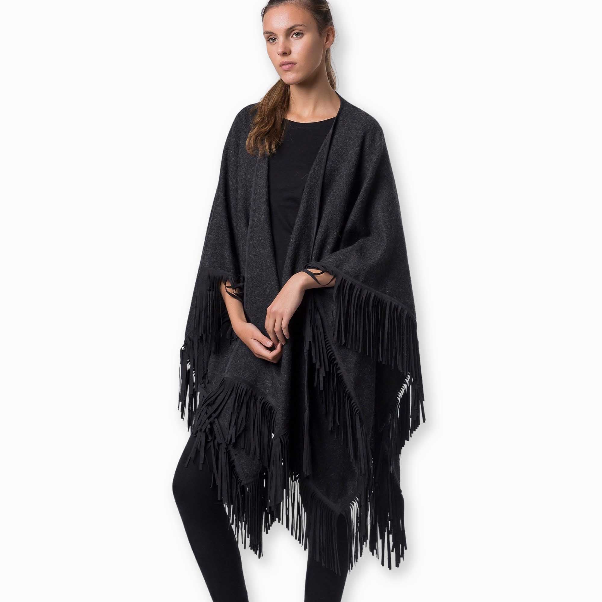 Women | Santa Fe Cape | Black Melange