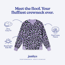 Sherpa Fleece Lounge Crew | Lavender Leopard