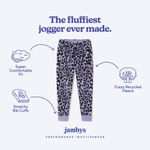 Sherpa Fleece Lounge Joggers | Lavender Leopard