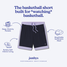 Lined Mesh Lounge Shorts | Navy/Lavender
