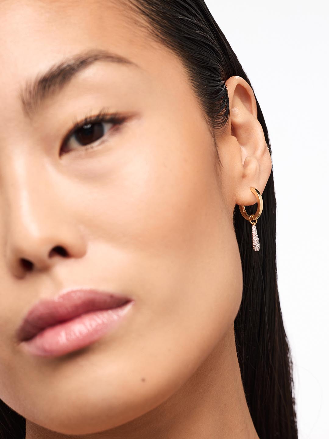 14K Gold Rhodium Plated Cubic Zirconia Water Droplets Earring Charms For Women Ana Luisa Micropave Drop Charms