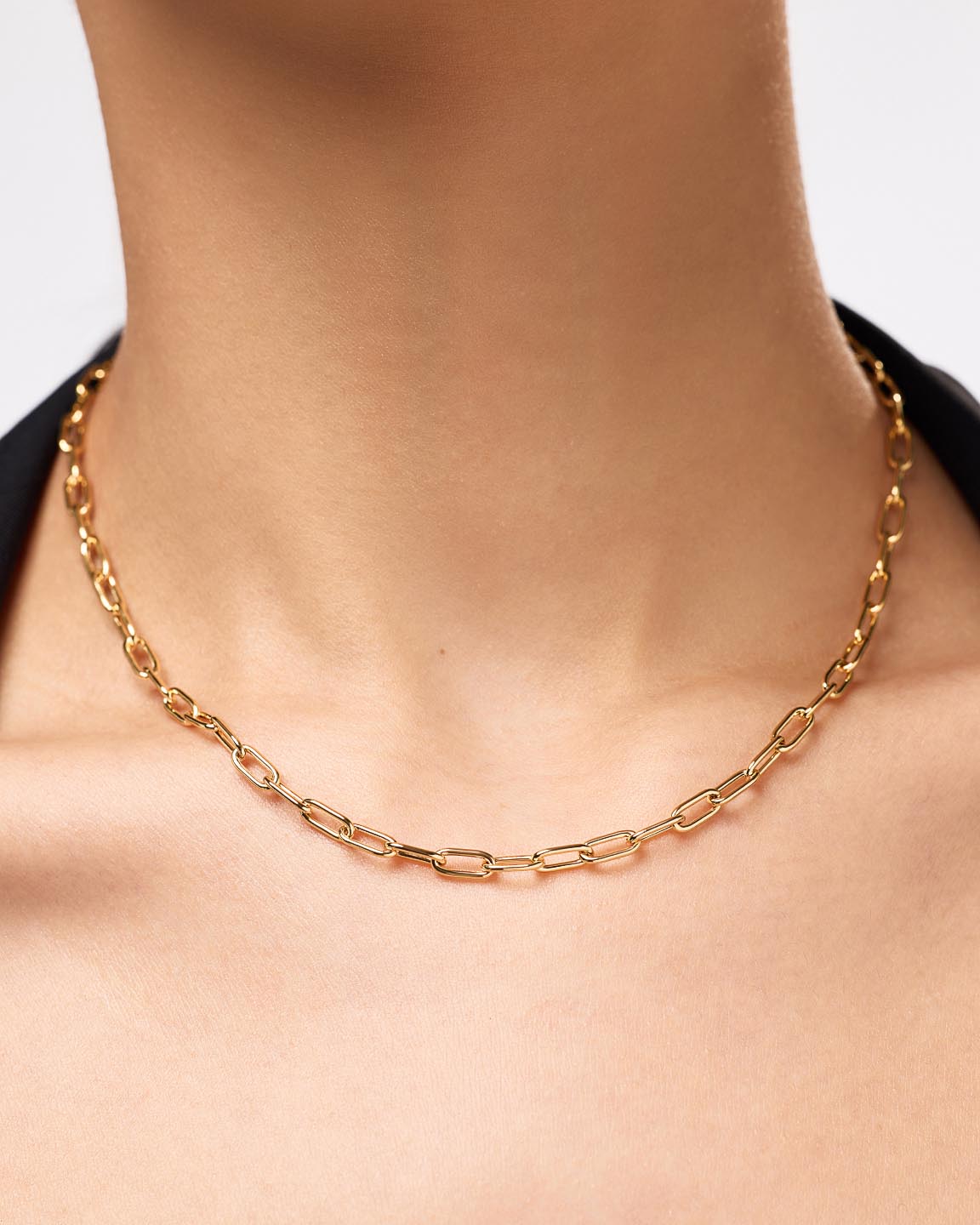 Large Paperclip Necklace | 10K Solid Gold