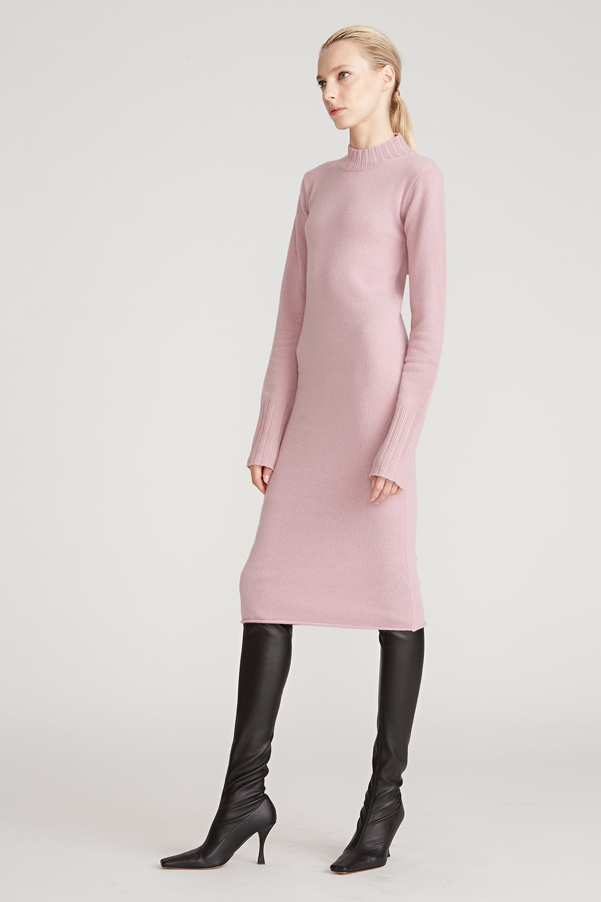 Halston | Brinkley Wool Cashmere Dress | Dusty Rose