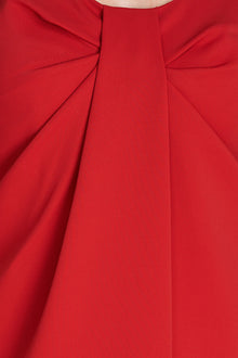 Halston | Kenia Dress In Stretch Crepe | Halston Red