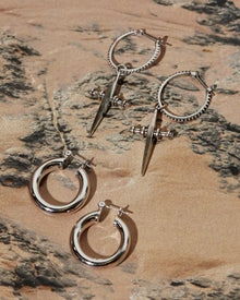 Cross Hoops | Silver Ox