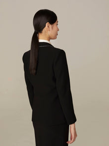 Contrast Detailing Blazer | Black