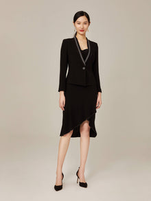 Triacetate Single-Button Blazer | Black