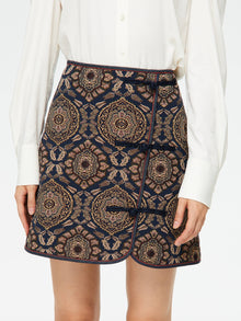 Ethnic Printed Skirt | Navy