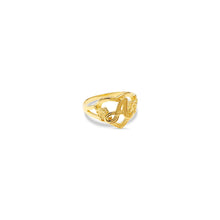 The Cutout Flower Heart Letter Ring | Gold Vermeil | Size 7