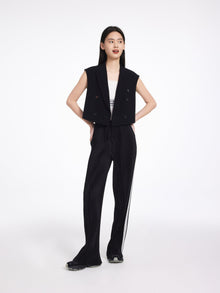 Wide-Leg Straight Pants | Black