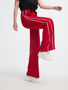 High-Waisted Wide-Leg Pants | Red