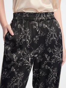 Patterned High-Waisted Wide-Leg Pant | Black
