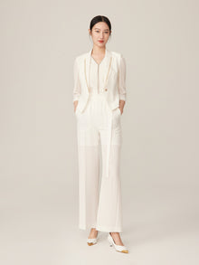 3/4 Sleeve Blazer | White