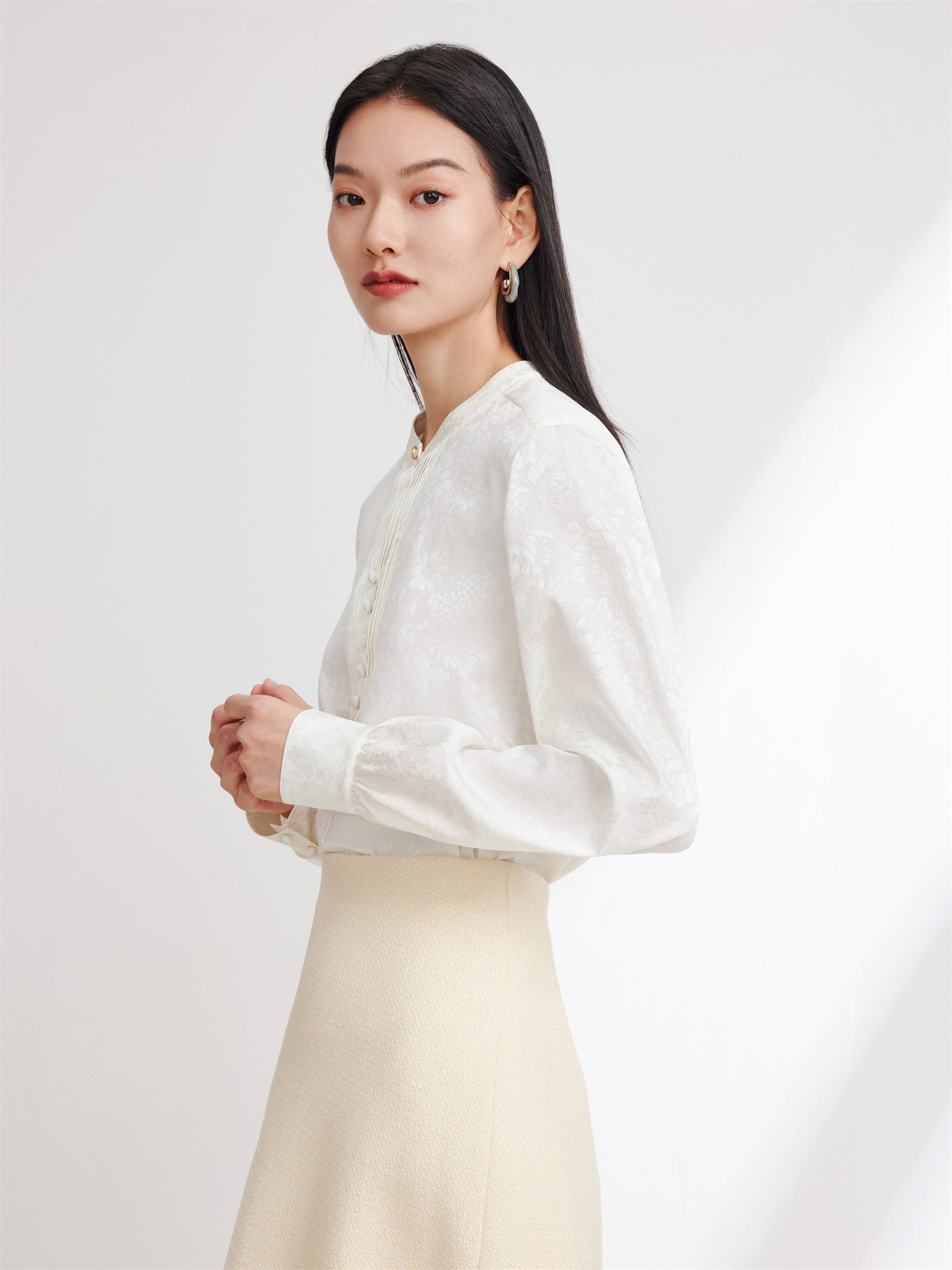 Pleated Blouse | White