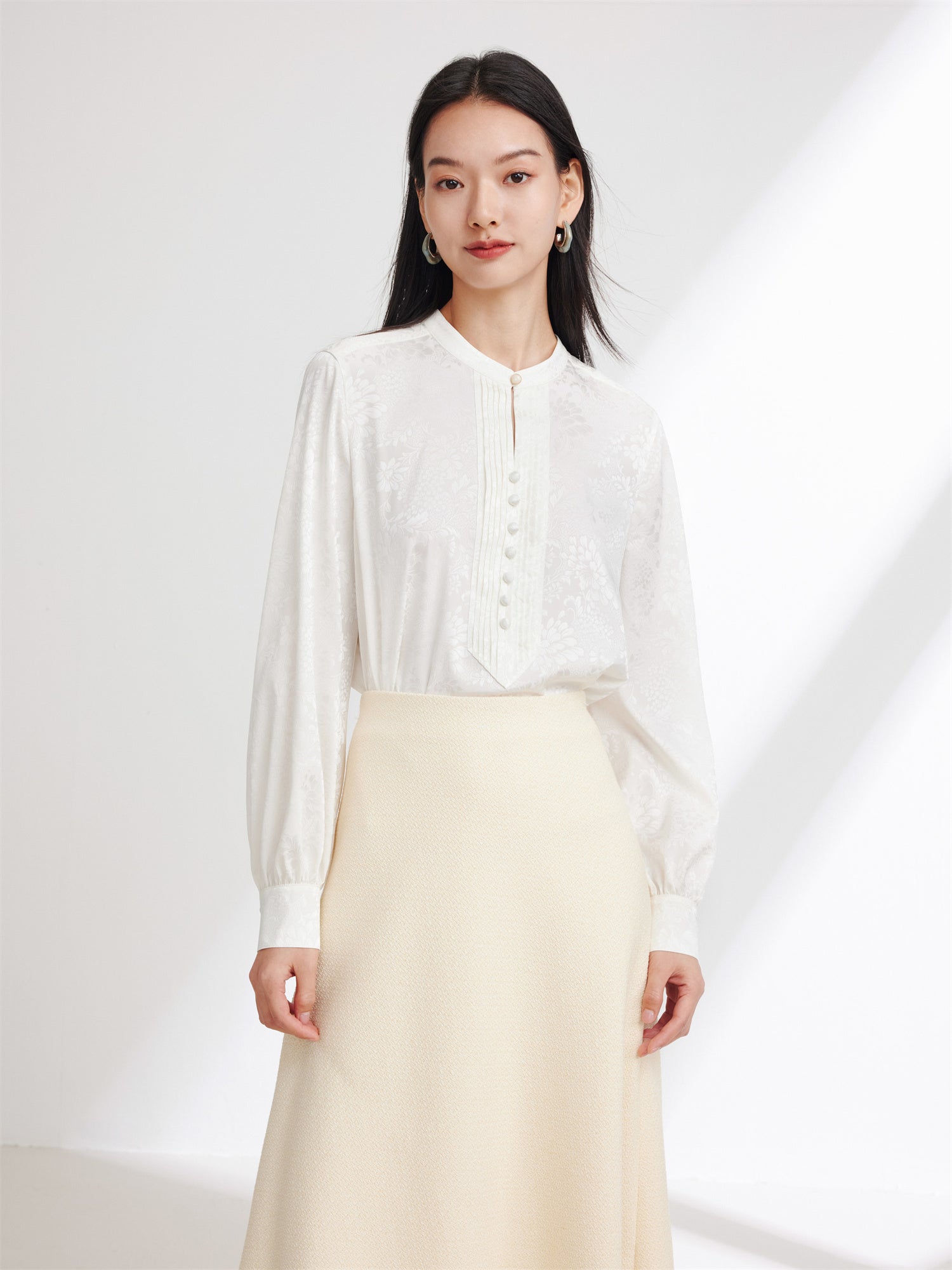 Pleated Blouse | White