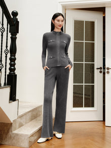 Imported Chenille Knitted Sweater | Grey