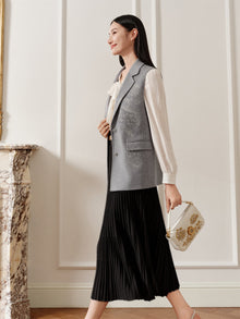 Suit Collar Lightweight Vest | Grey