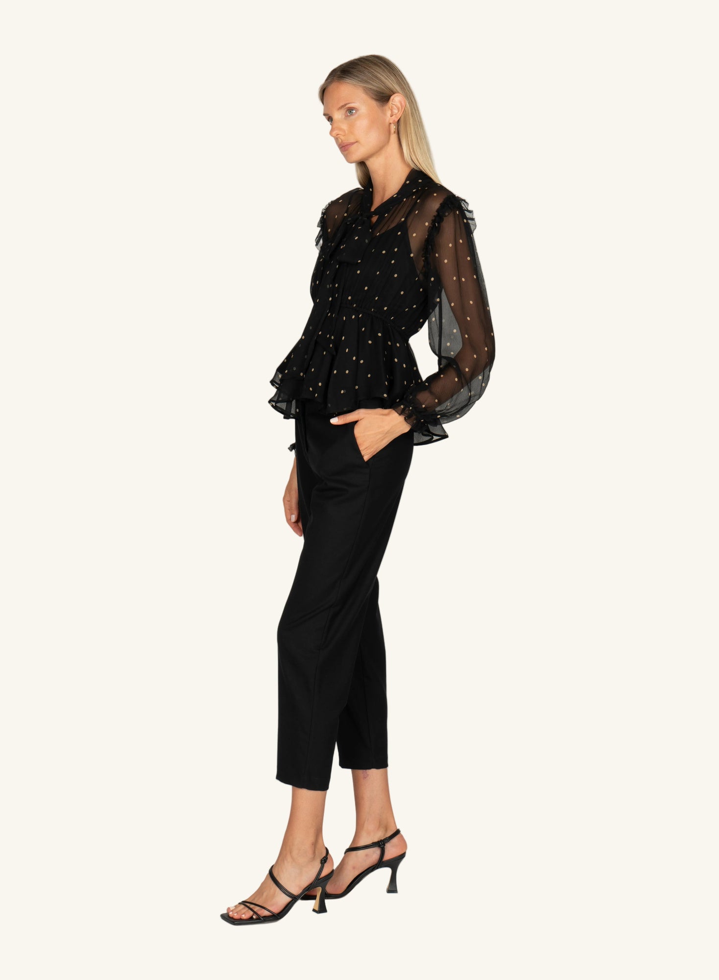 Avelina Blouse | Black Polka Dot