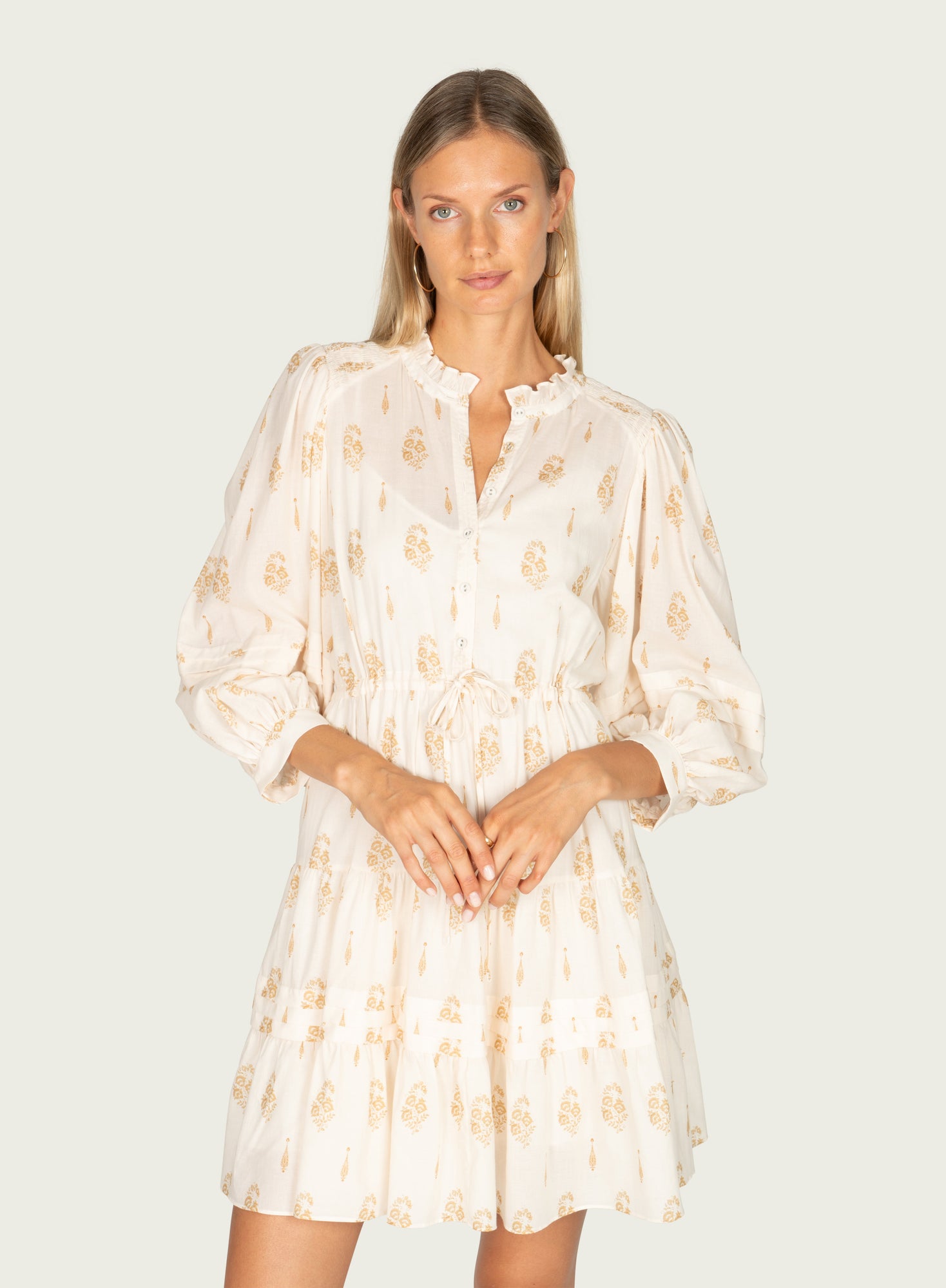 Lorien Dress | Antique Creme x Gold Print
