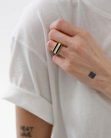 Panini Ring | Black Onyx/Cubic Zirconia | Gold