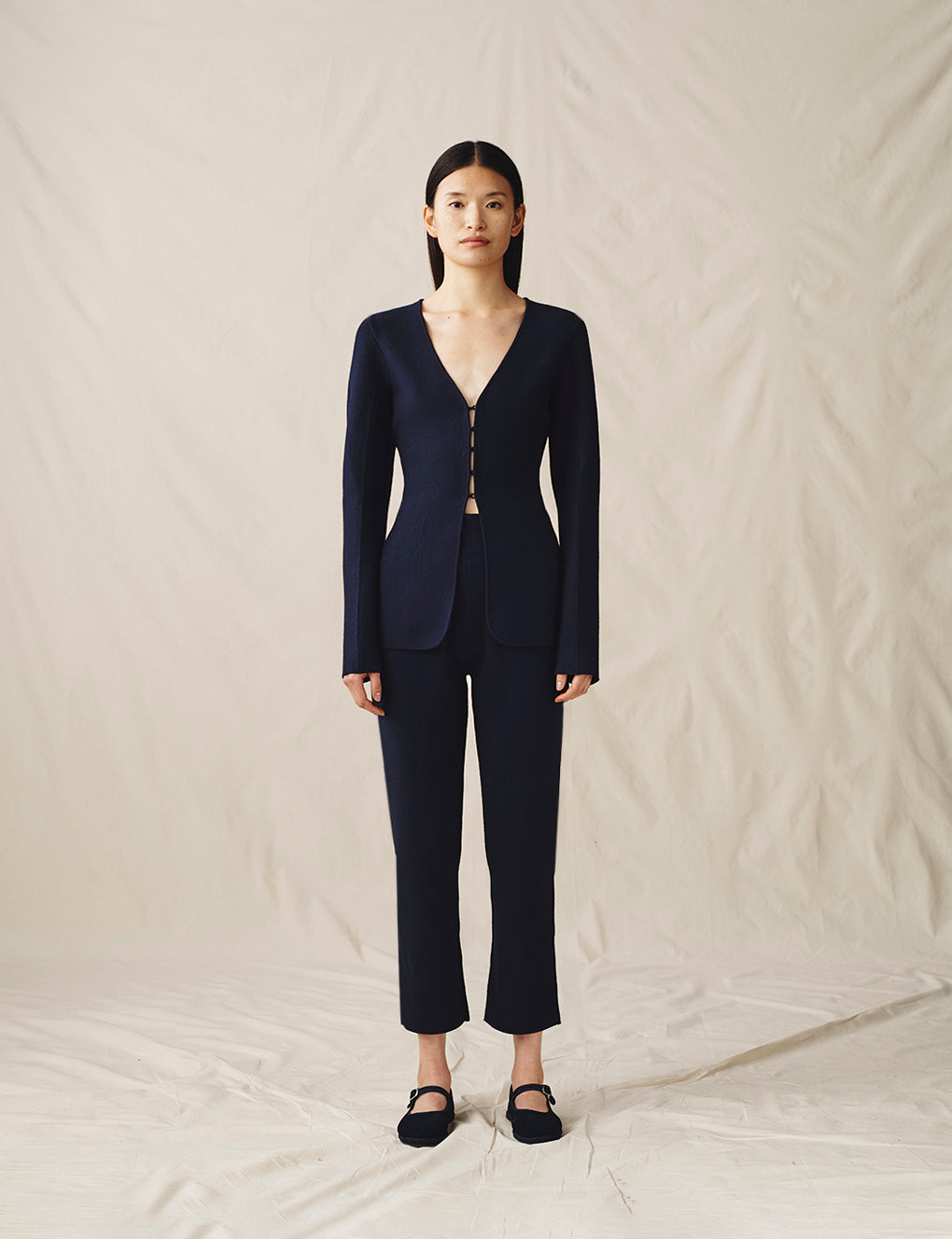 Womens | The High-Waisted Knit Pant | Midnight
