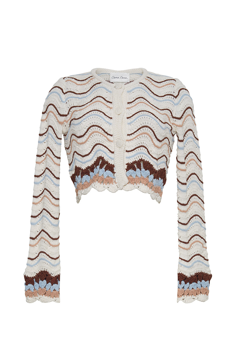 Jolene Cardigan | Ivory Wave Multi Crochet