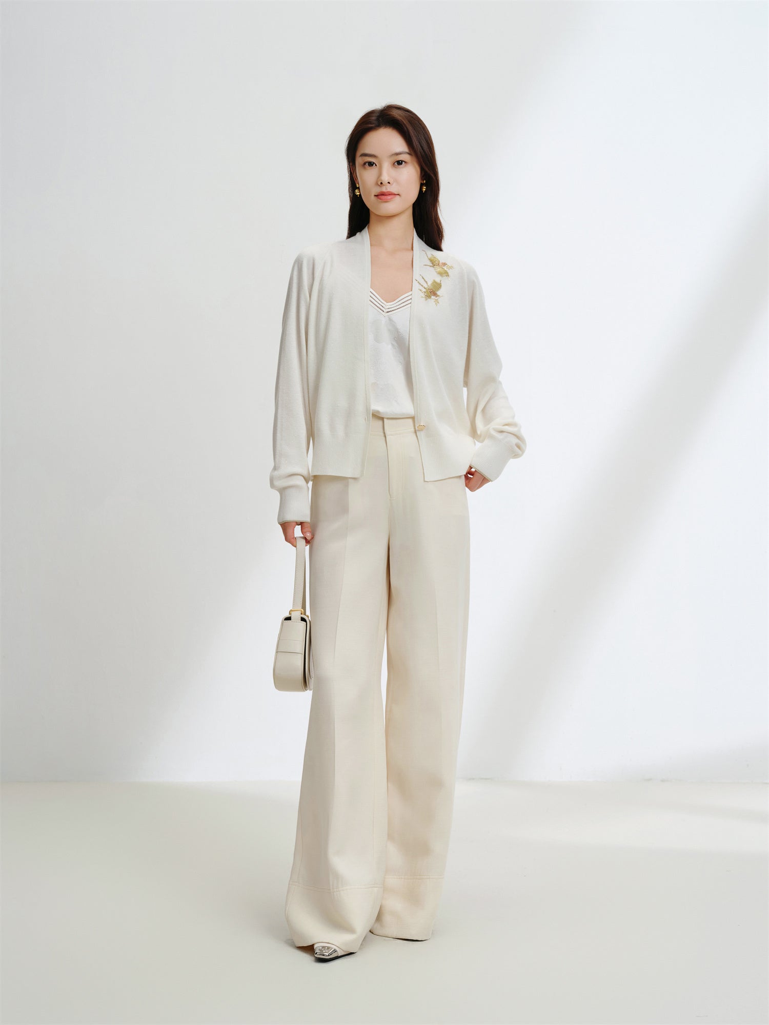 Wool Knit Cardigan | White