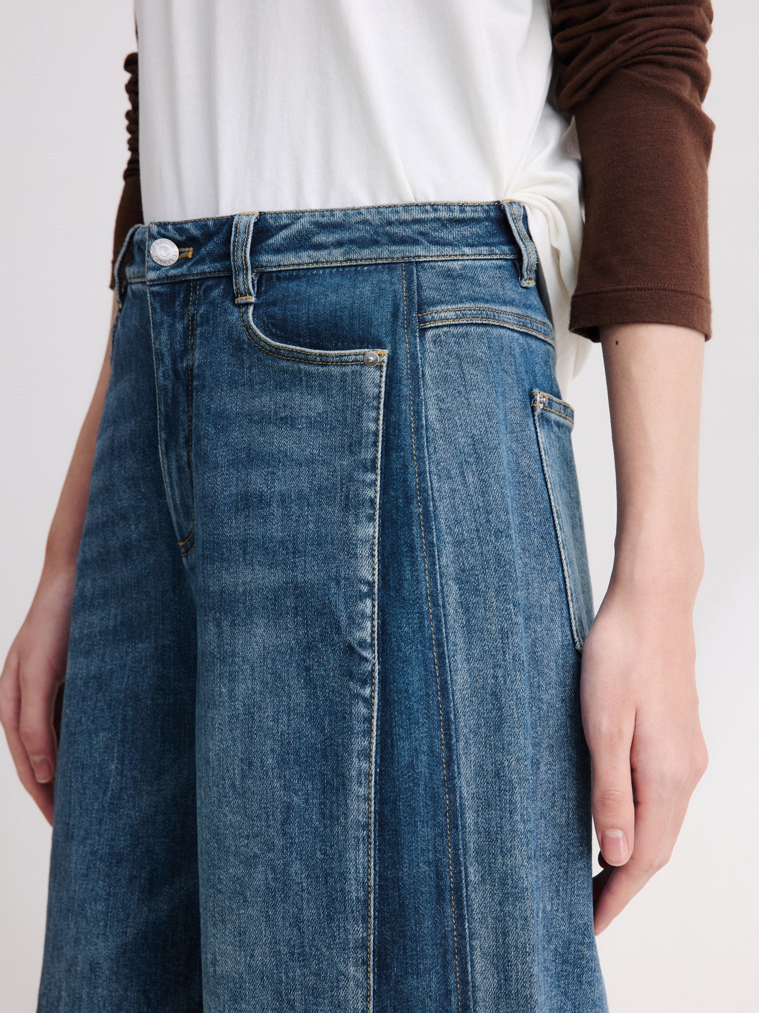 Wide-Leg Denim Trousers | Blue