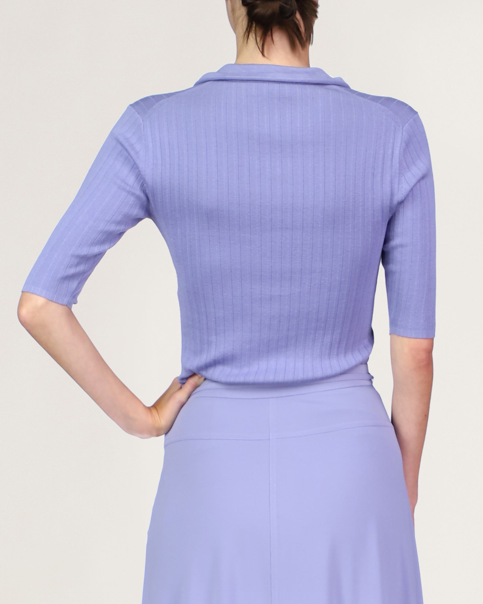 Halston | James Rib Knit Henley | Lavender