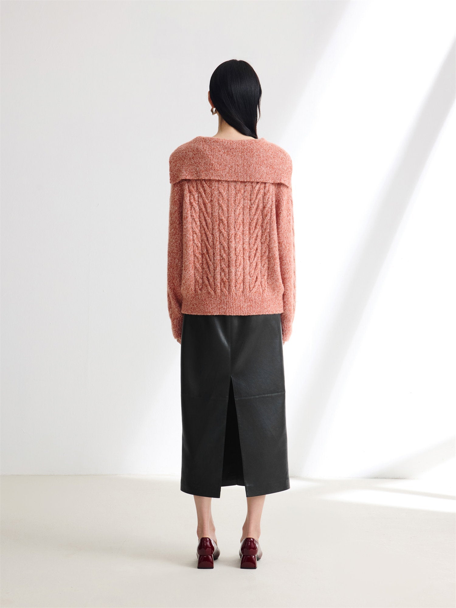 Cable Knit Pullover | Orange