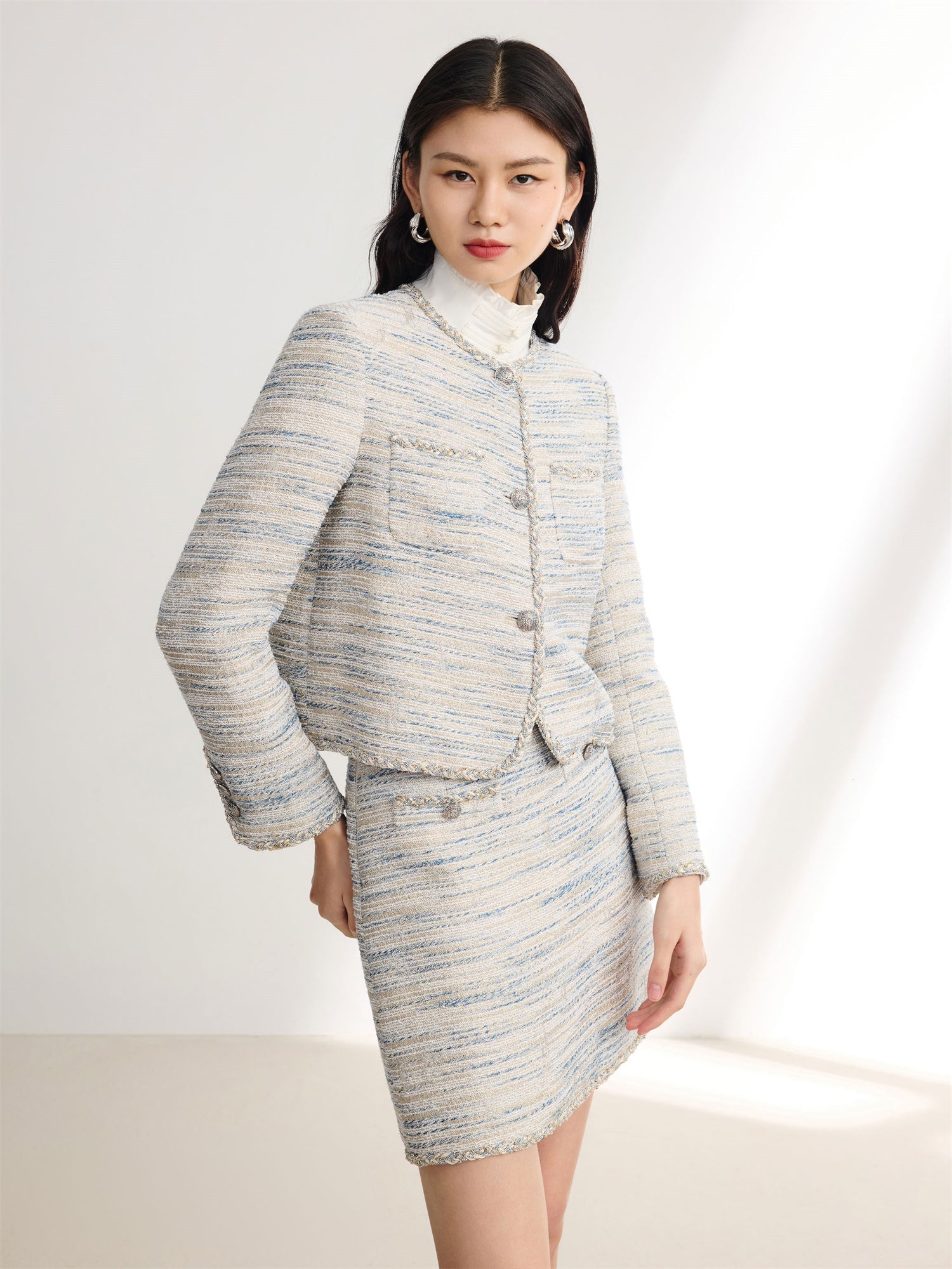 Haipai Chic Tweed Jacket | Blue
