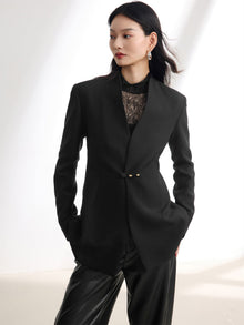 Mandarin Collar Jacket | Black