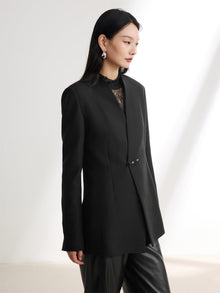 Mandarin Collar Jacket | Black