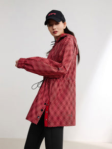 Hooded Printed Sweatshirt | Red