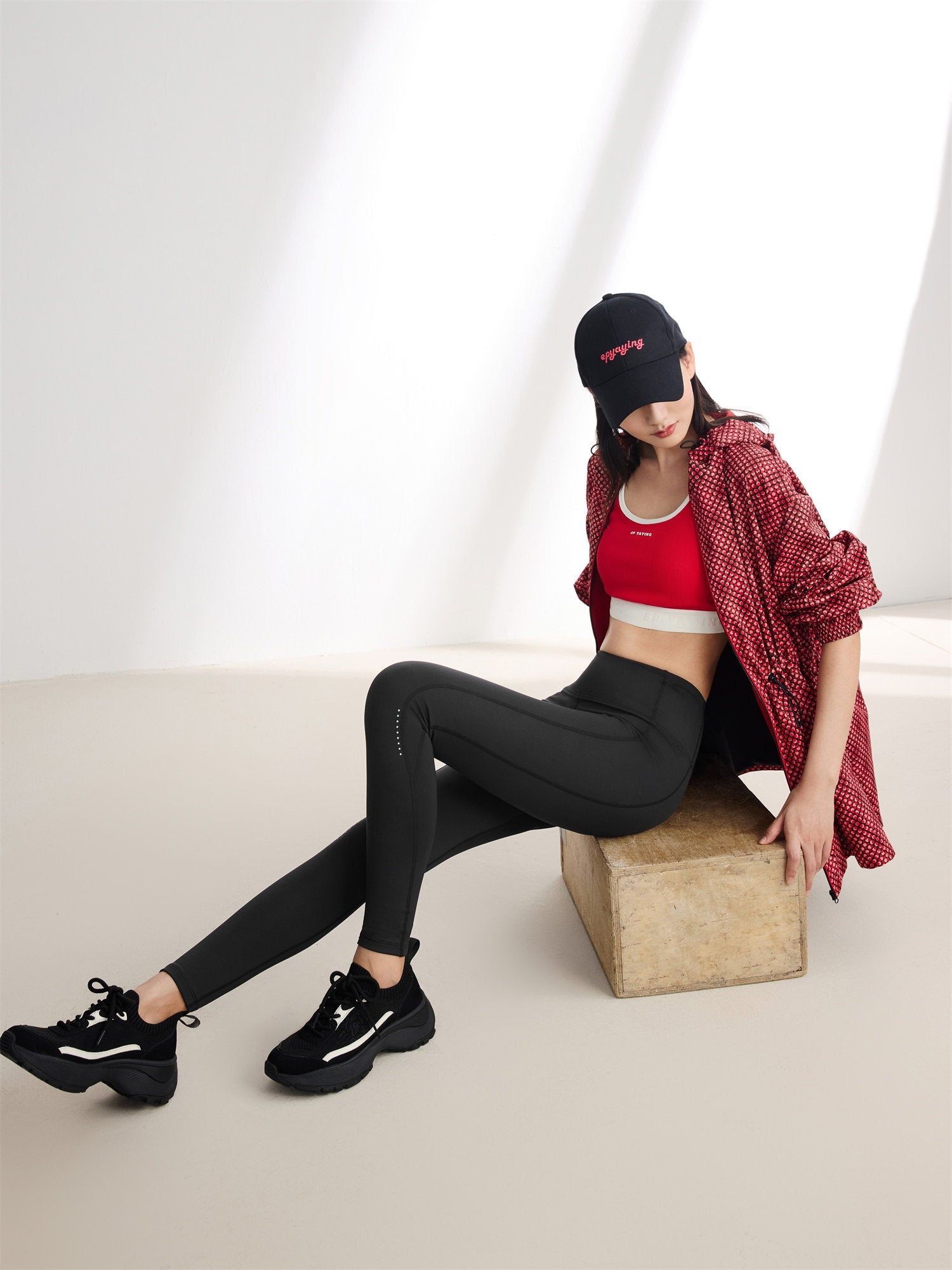Hooded Printed Sweatshirt | Red