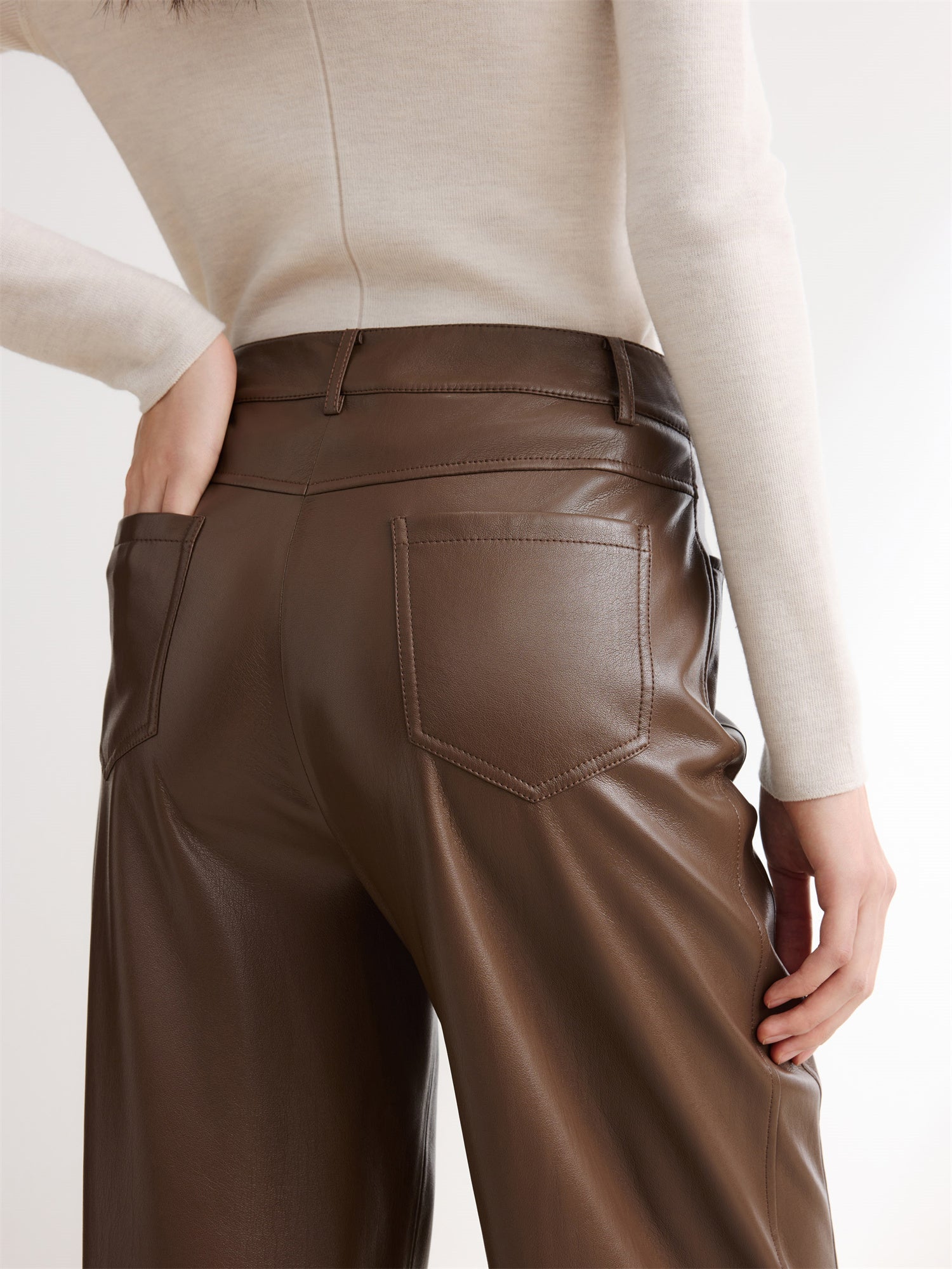 Pleated Pant | Brown