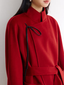Cashmere-Wool Double-Faced Coat | Red