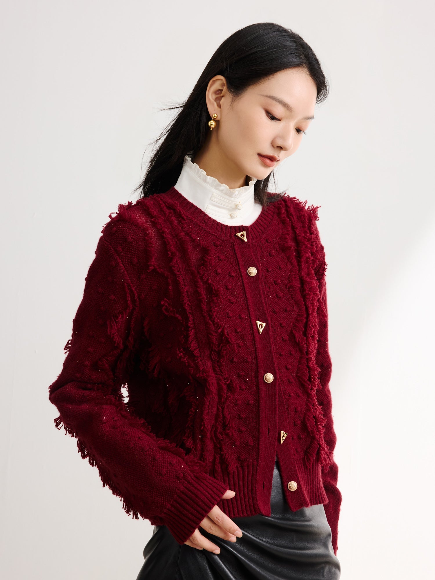 Knit Sweater | Wine Red