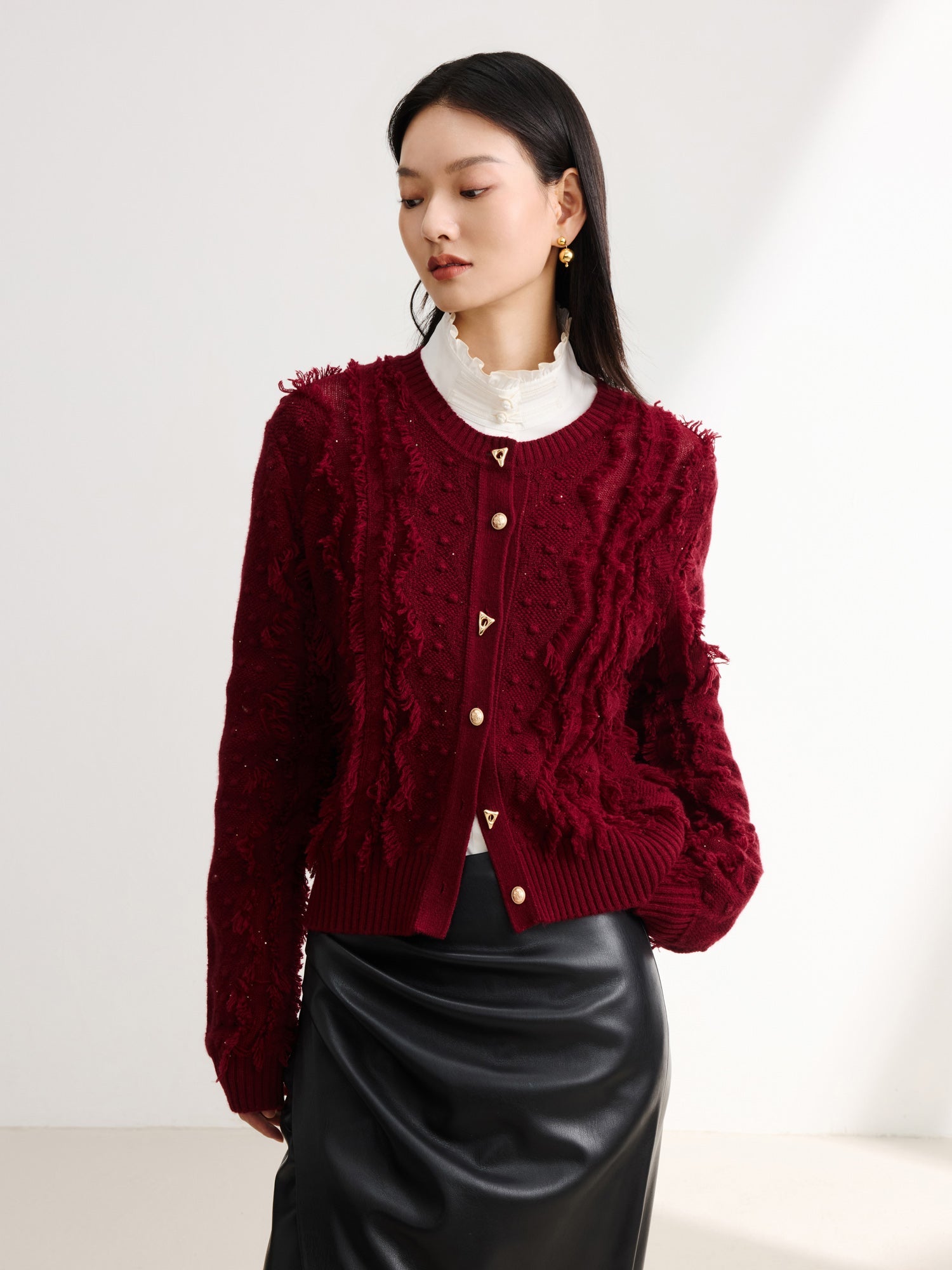 Knit Sweater | Wine Red