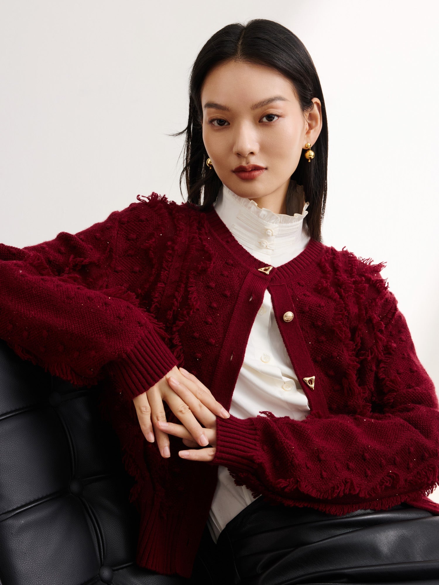 Knit Sweater | Wine Red
