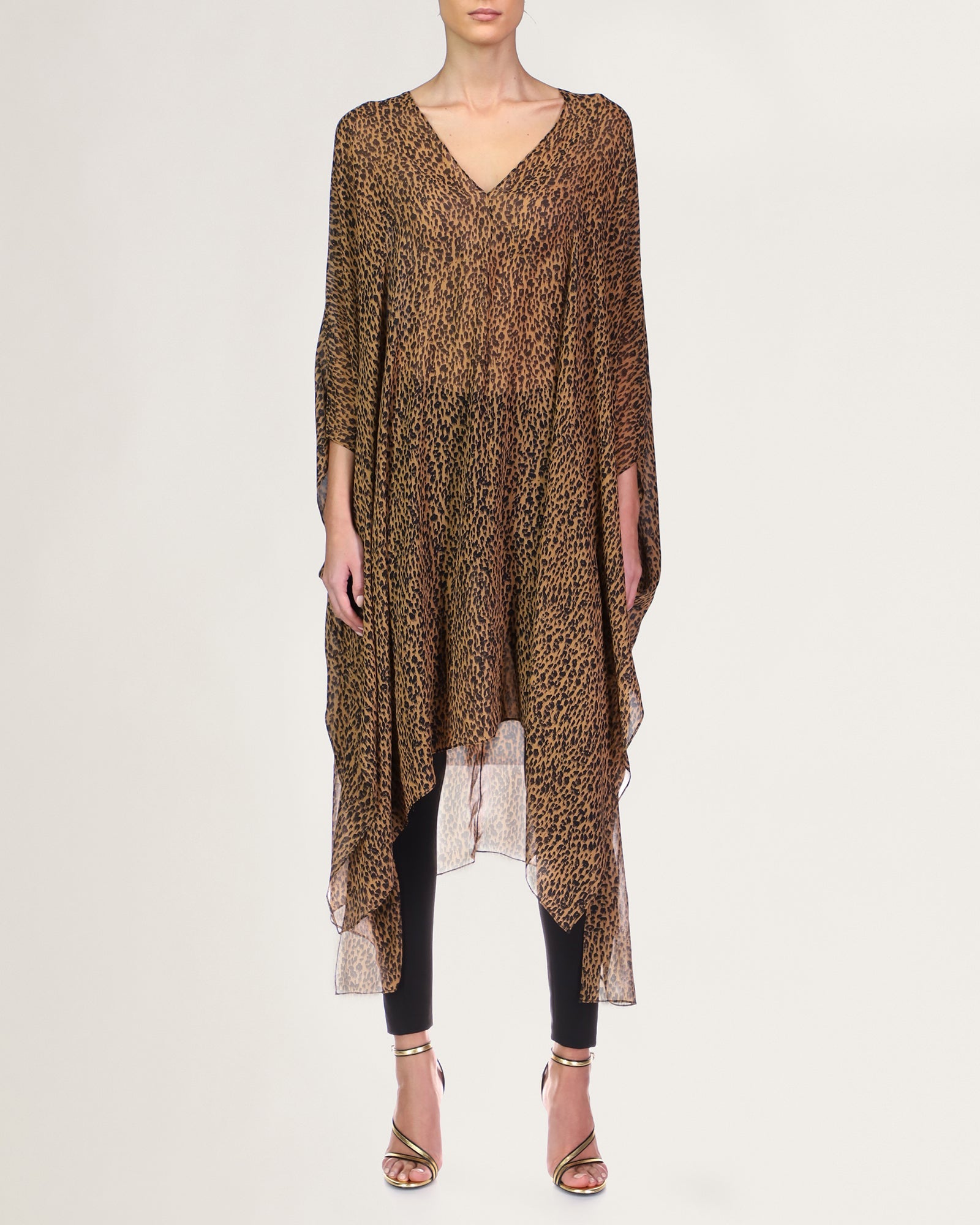 Halston | Reyna Leopard Kaftan | Caramel Leopard Print