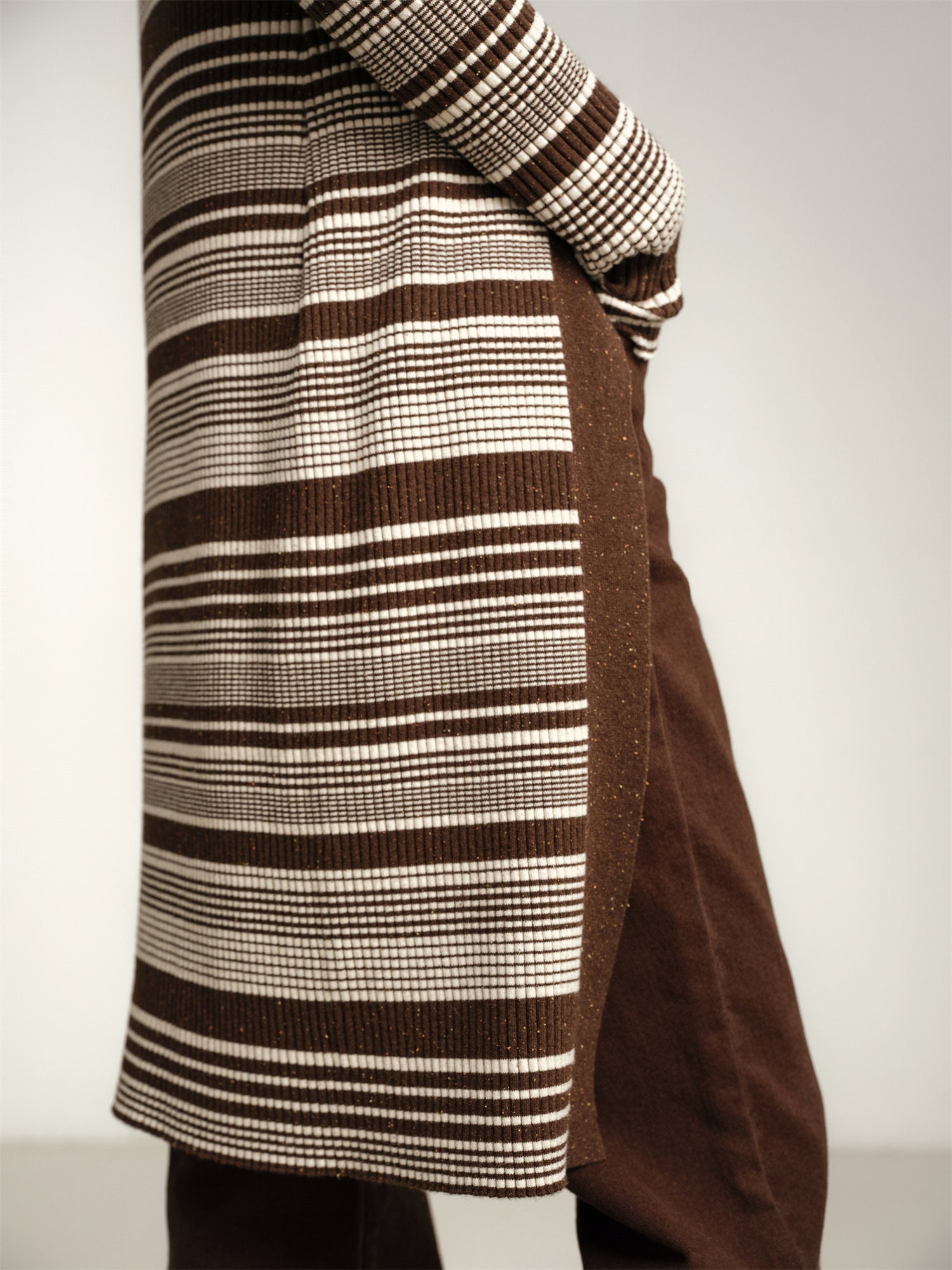 Knitted Long Cardigan Jacket | Brown