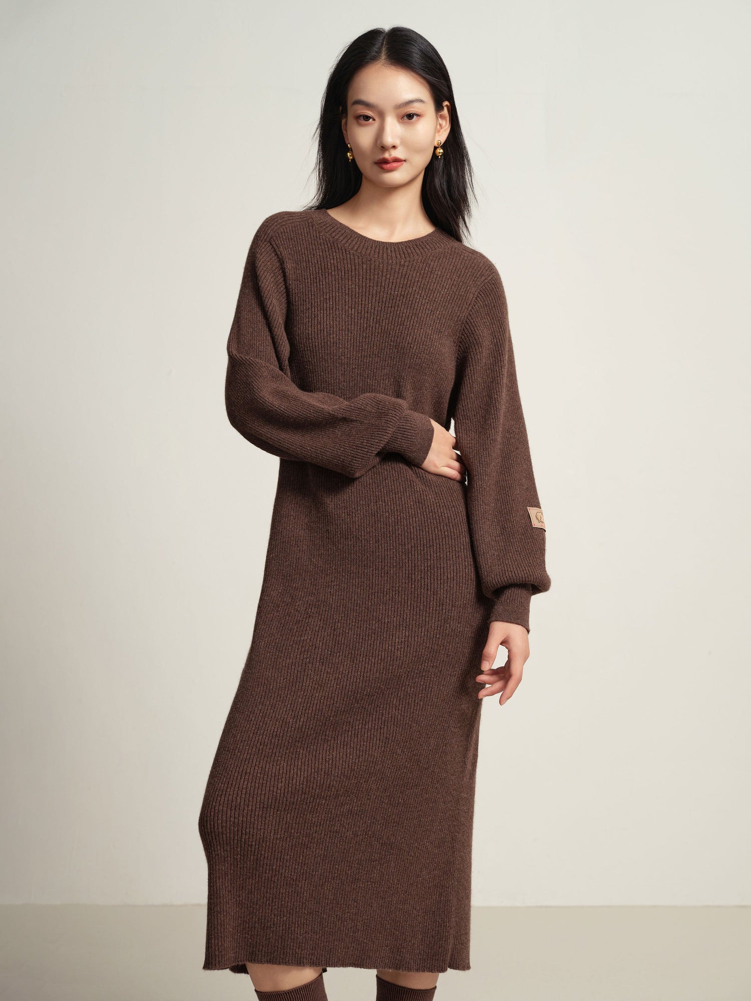 Knit Dress | Brown