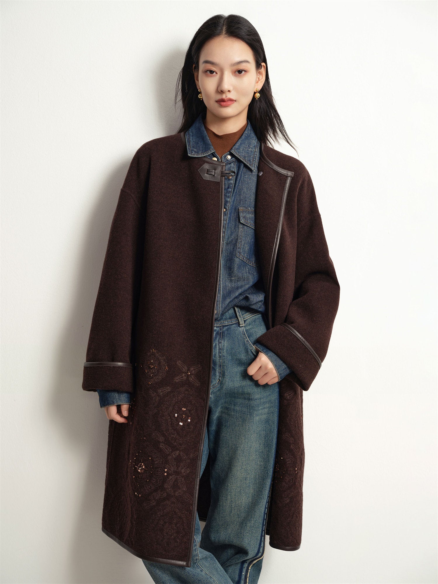 Lightweight Yak Cashmere Wool Coat | Brown