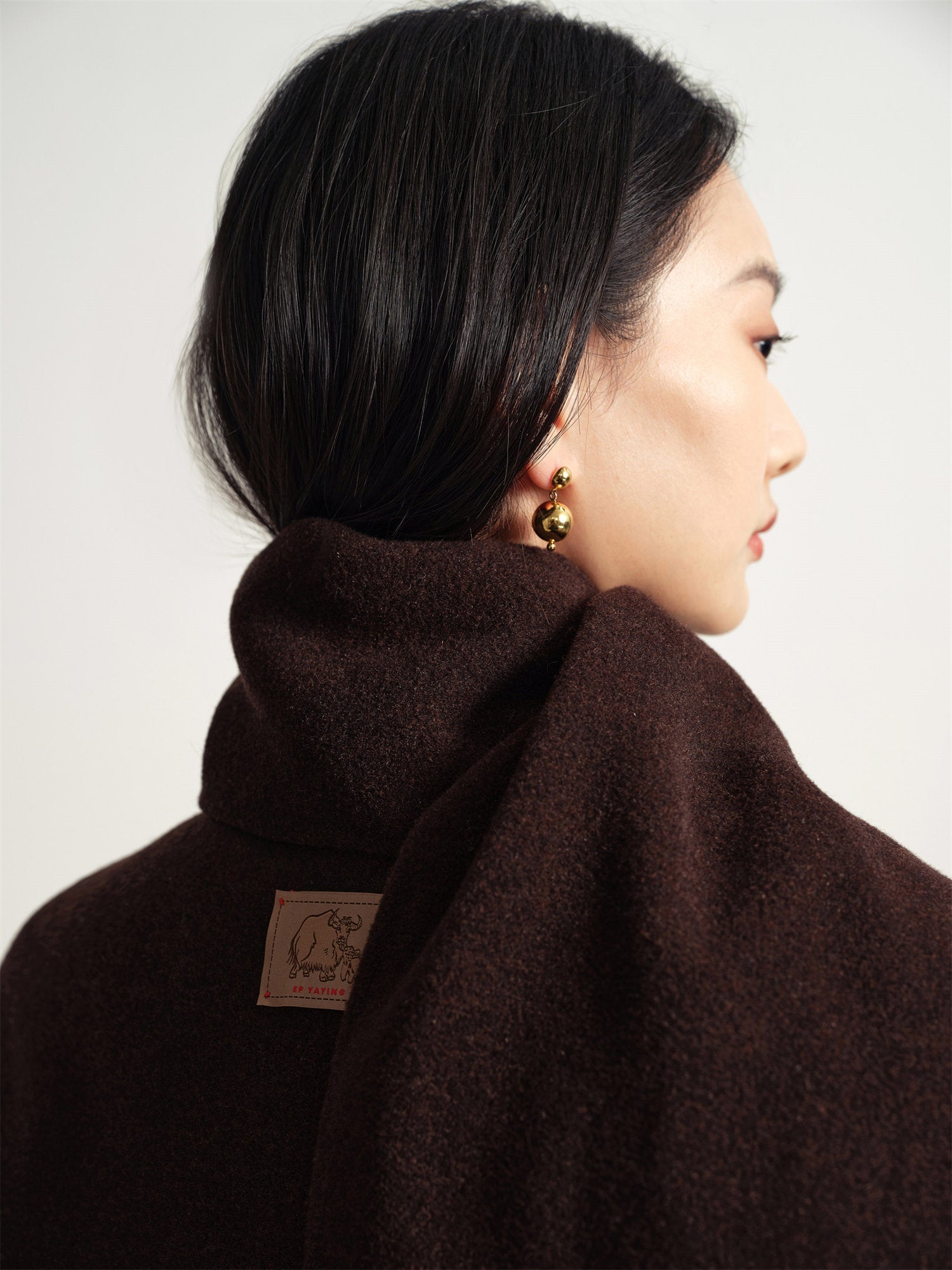 Lightweight Yak Cashmere Wool Coat | Brown
