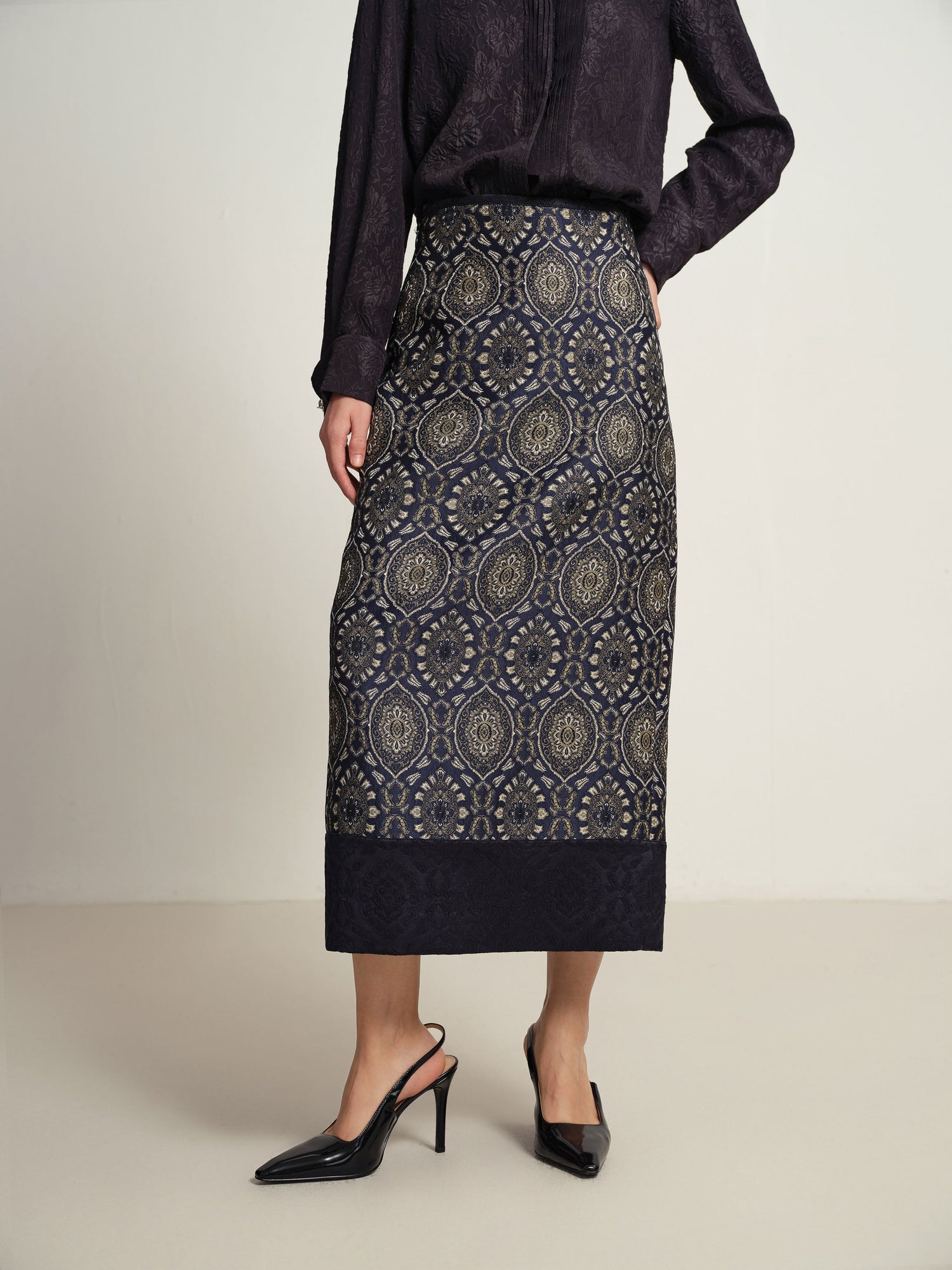 Ethnic Skirt | Navy