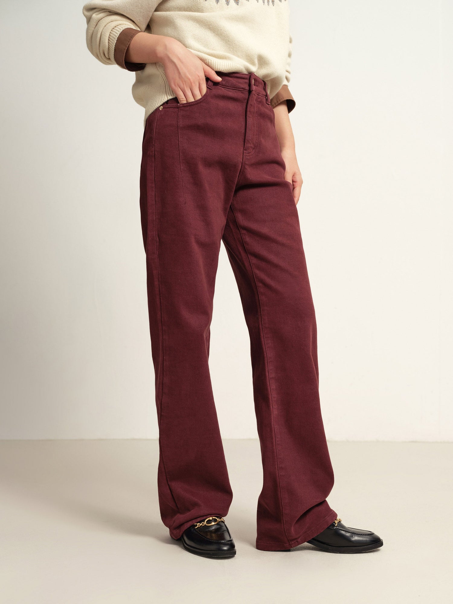 Slim Fit Pants | Burgundy