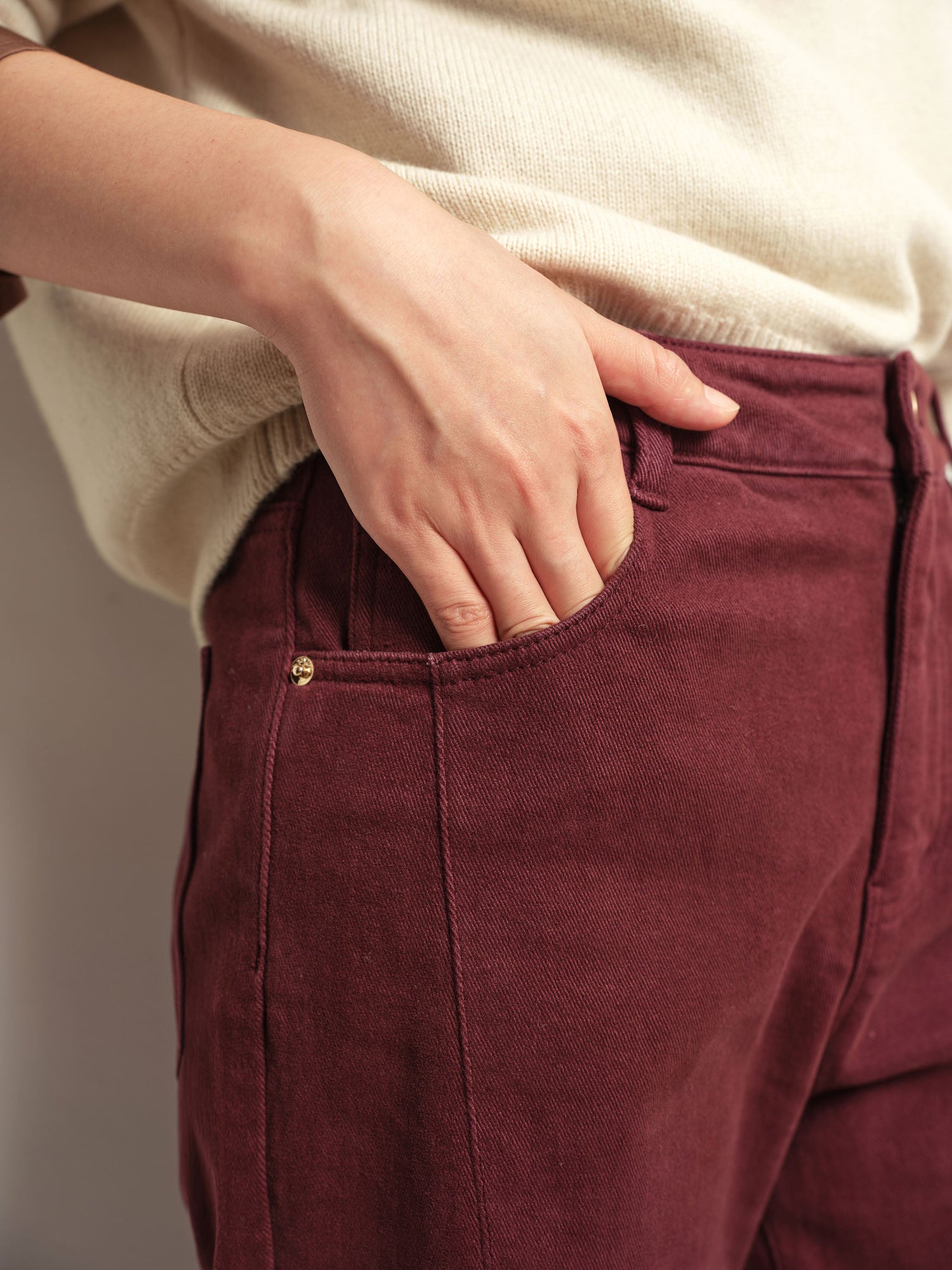 Slim Fit Pants | Burgundy