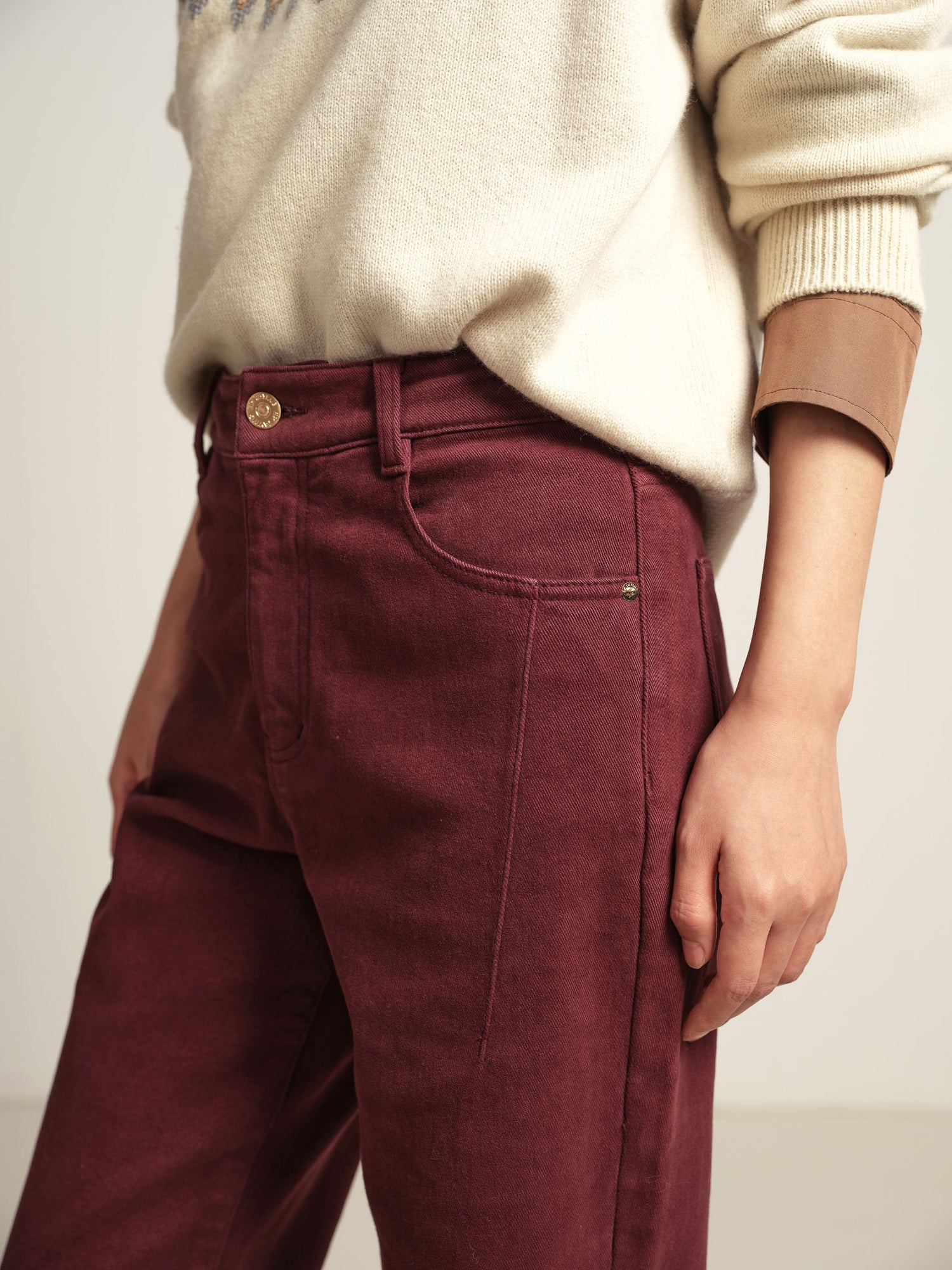 Slim Fit Pants | Burgundy